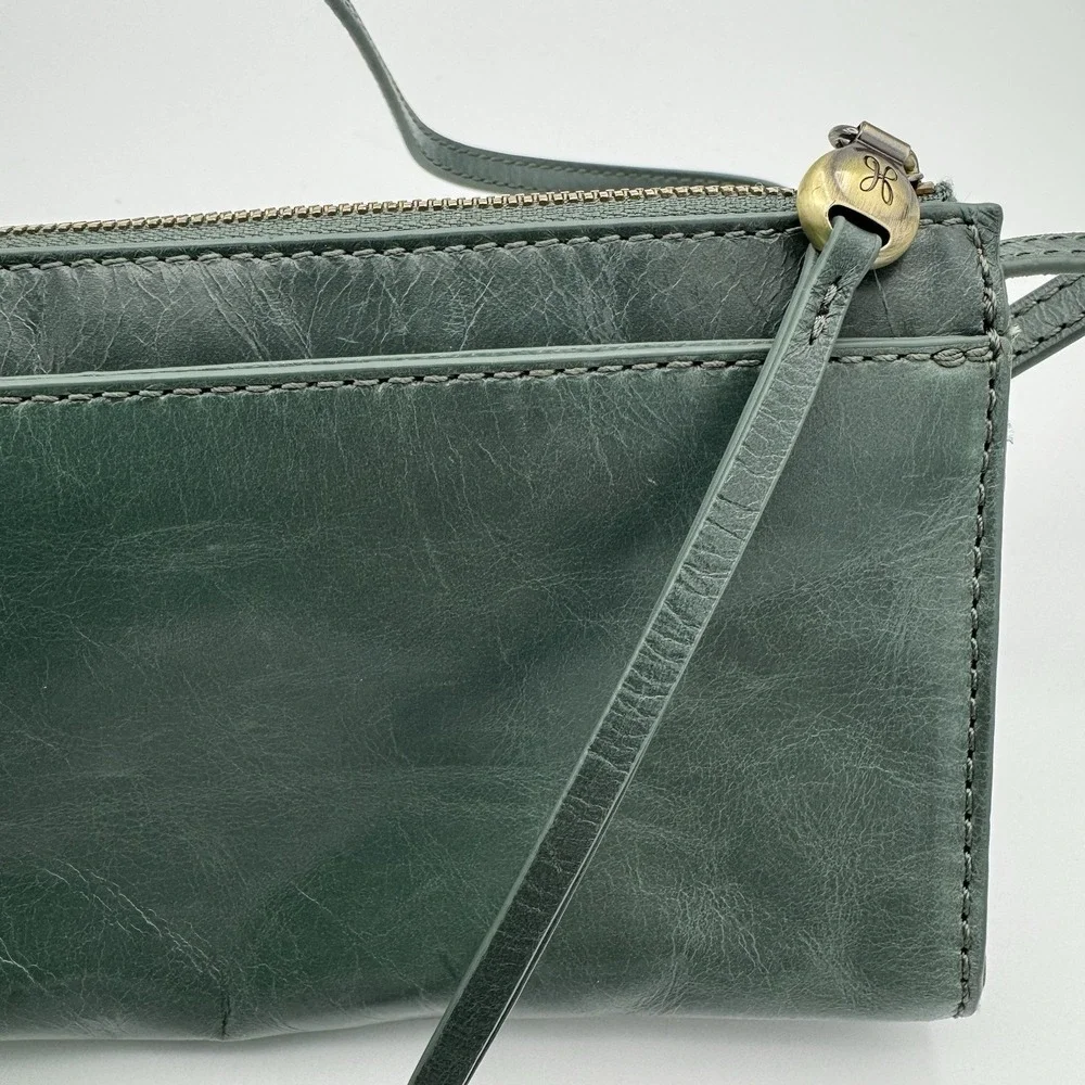 Hobo Jewel Leather Crossbody Bag Purse Green Spruce